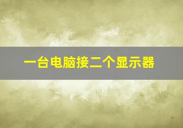 一台电脑接二个显示器