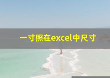 一寸照在excel中尺寸