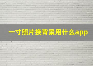 一寸照片换背景用什么app