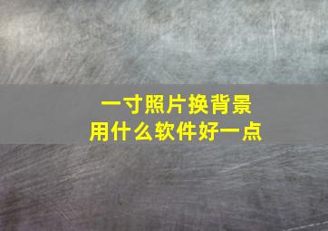 一寸照片换背景用什么软件好一点