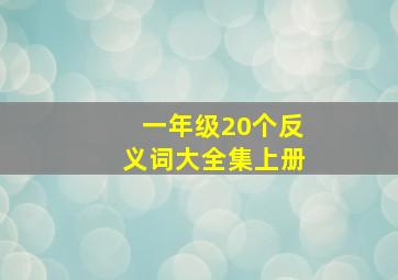 一年级20个反义词大全集上册