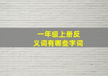 一年级上册反义词有哪些字词