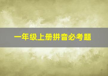 一年级上册拼音必考题