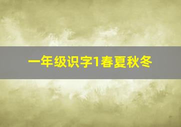 一年级识字1春夏秋冬