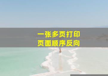 一张多页打印页面顺序反向