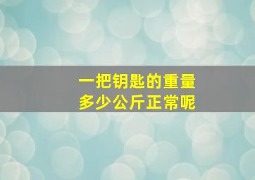 一把钥匙的重量多少公斤正常呢