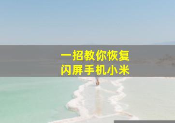 一招教你恢复闪屏手机小米