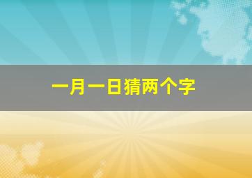 一月一日猜两个字