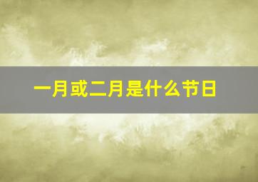 一月或二月是什么节日