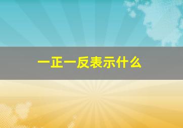 一正一反表示什么