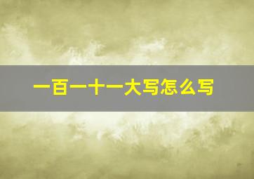 一百一十一大写怎么写