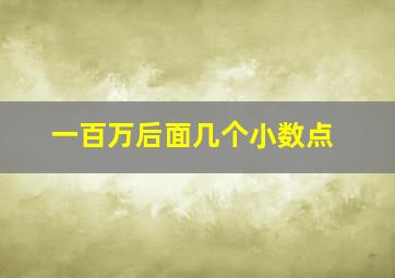 一百万后面几个小数点