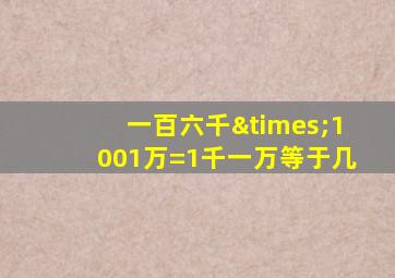 一百六千×1001万=1千一万等于几