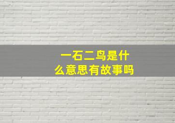 一石二鸟是什么意思有故事吗