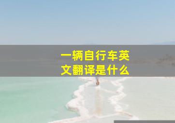 一辆自行车英文翻译是什么