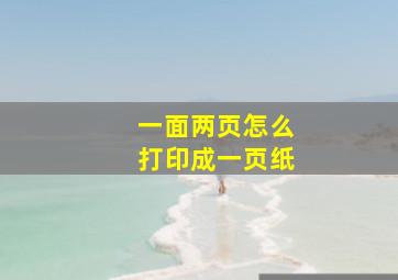 一面两页怎么打印成一页纸