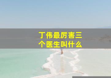 丁伟最厉害三个医生叫什么