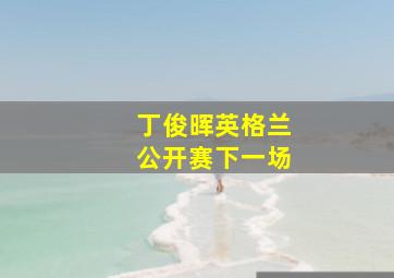 丁俊晖英格兰公开赛下一场