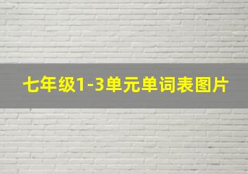 七年级1-3单元单词表图片