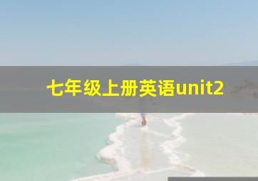 七年级上册英语unit2