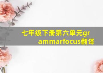 七年级下册第六单元grammarfocus翻译