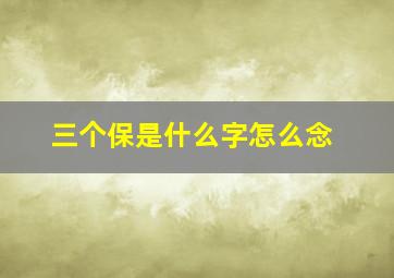 三个保是什么字怎么念