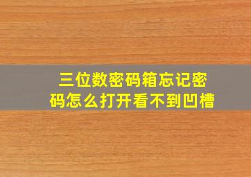 三位数密码箱忘记密码怎么打开看不到凹槽