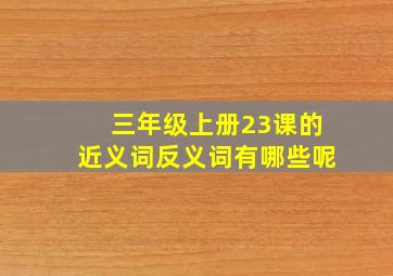 三年级上册23课的近义词反义词有哪些呢