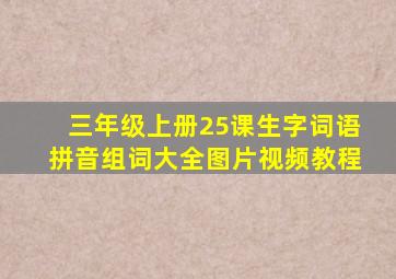 三年级上册25课生字词语拼音组词大全图片视频教程