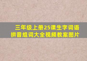 三年级上册25课生字词语拼音组词大全视频教案图片