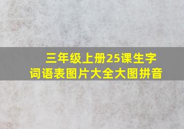 三年级上册25课生字词语表图片大全大图拼音