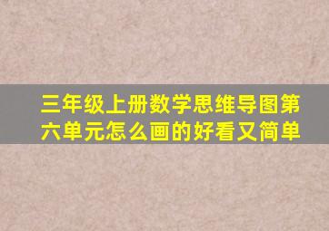 三年级上册数学思维导图第六单元怎么画的好看又简单