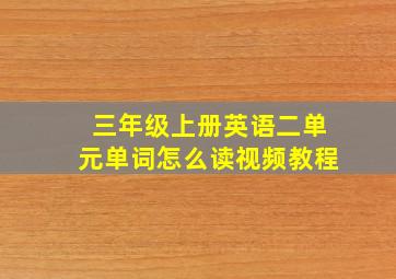 三年级上册英语二单元单词怎么读视频教程