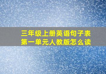 三年级上册英语句子表第一单元人教版怎么读