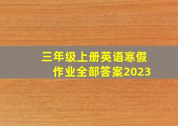 三年级上册英语寒假作业全部答案2023