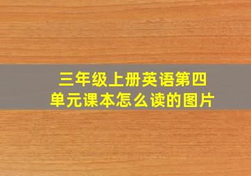 三年级上册英语第四单元课本怎么读的图片