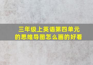 三年级上英语第四单元的思维导图怎么画的好看