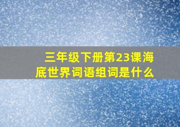 三年级下册第23课海底世界词语组词是什么