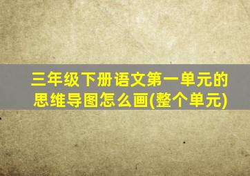 三年级下册语文第一单元的思维导图怎么画(整个单元)