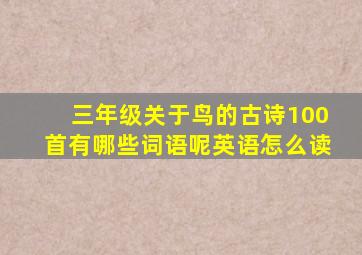 三年级关于鸟的古诗100首有哪些词语呢英语怎么读