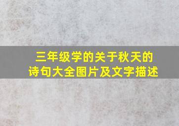 三年级学的关于秋天的诗句大全图片及文字描述