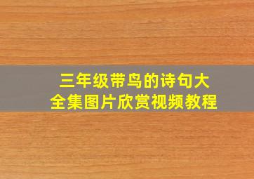 三年级带鸟的诗句大全集图片欣赏视频教程