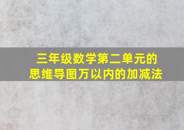 三年级数学第二单元的思维导图万以内的加减法