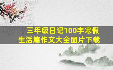 三年级日记100字寒假生活篇作文大全图片下载