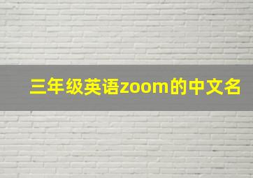 三年级英语zoom的中文名