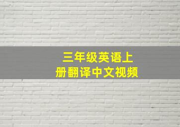 三年级英语上册翻译中文视频