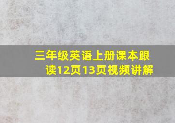 三年级英语上册课本跟读12页13页视频讲解