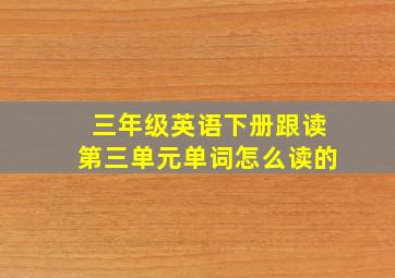 三年级英语下册跟读第三单元单词怎么读的