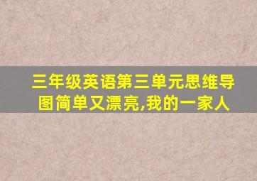 三年级英语第三单元思维导图简单又漂亮,我的一家人