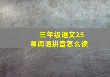 三年级语文25课词语拼音怎么读